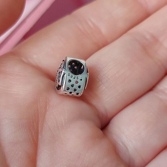 925 Sterling Silver Pink Paw Charm - Picture 5 of 6